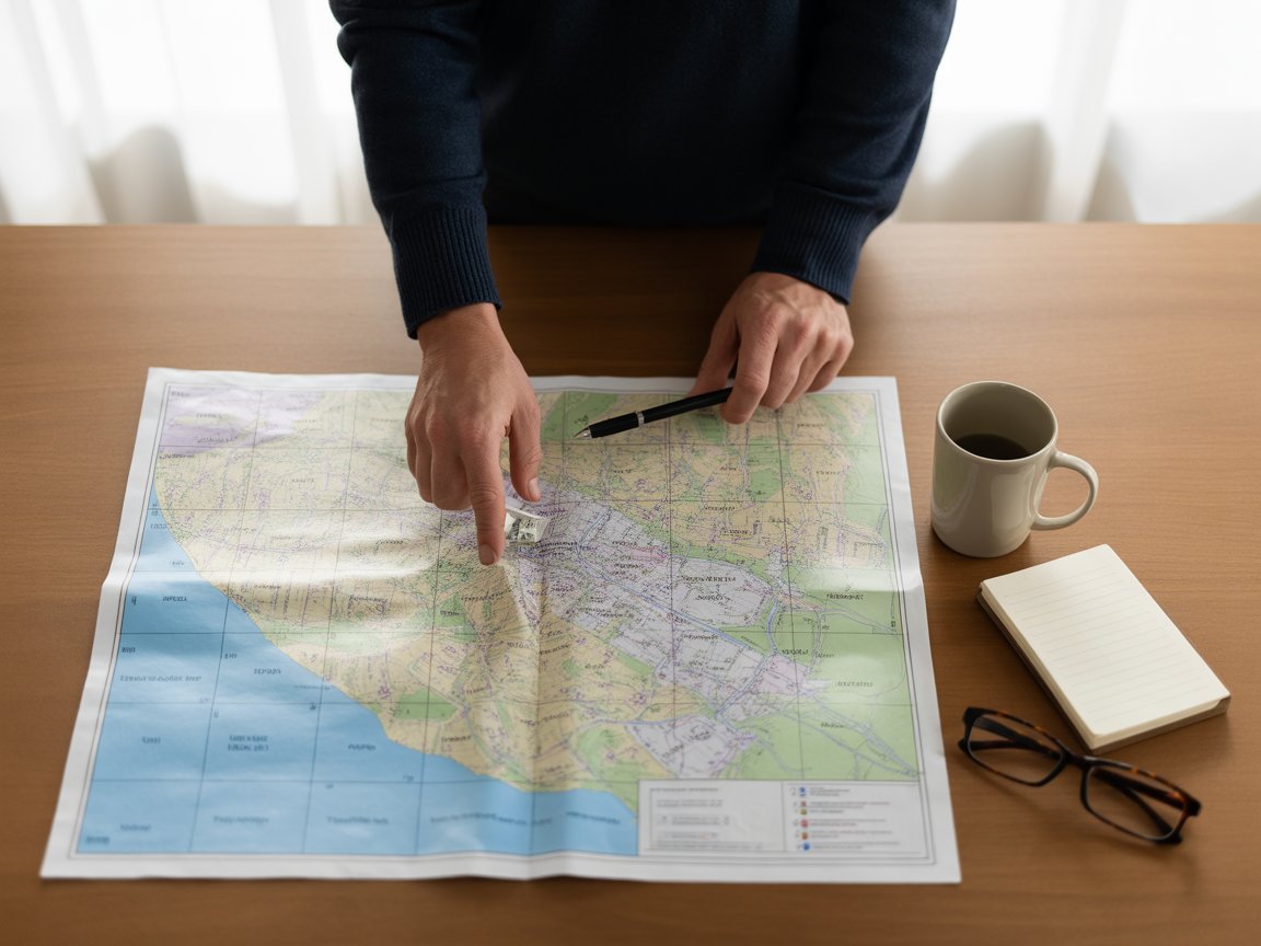 Person reviewing FEMA flood map