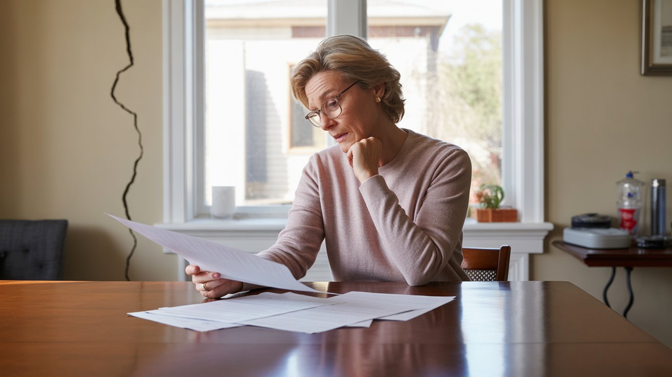 Homeowner reviewing earthquake insurance documents