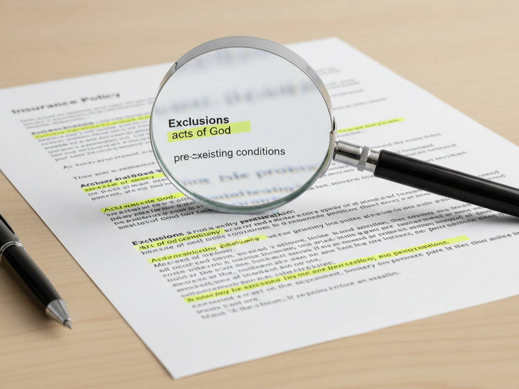 Policy exclusions and coverage limits often cause insurance claim denials