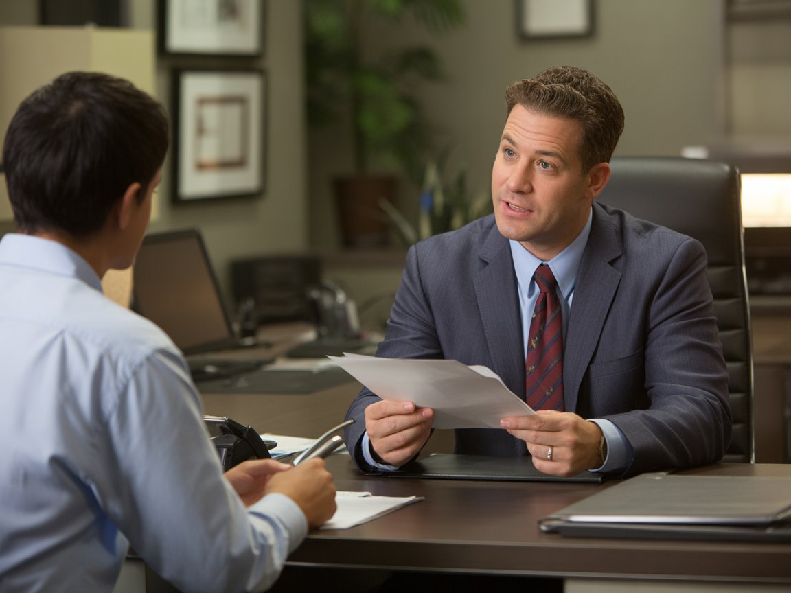 Insurance agent explaining SR-22 non-owner filing to a driver